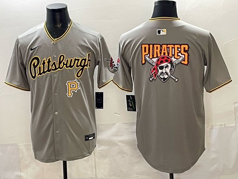 Men Pittsburgh Pirates Blank Grey Game 2026 Nike MLB Jersey style 008